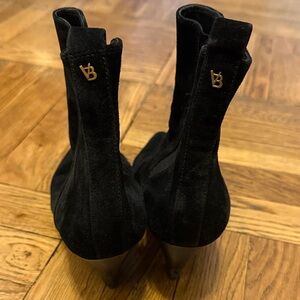 Veronica Beard Black Suede Heeled Boots